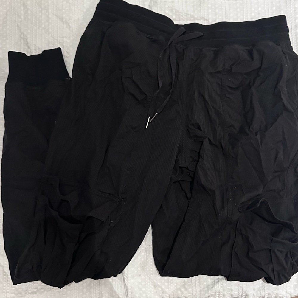 lululemon athletica Black Ribbed Waistband Joggers Cargo Dance Pants - S